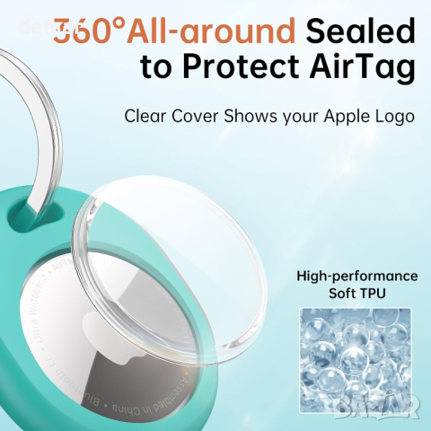 Калъф Syncwire за AirTag [4 броя], с ключодържател от неръждаема стомана 304, снимка 3 - Друга електроника - 44532959