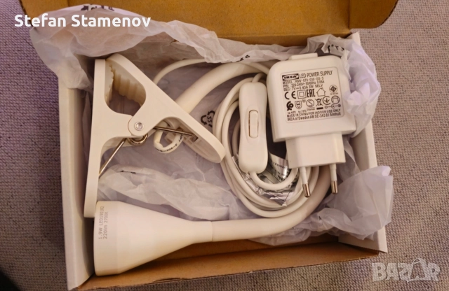 Ikea NÄVLINGE бяла LED спот лампа с щипка, снимка 4 - Лед осветление - 52860601