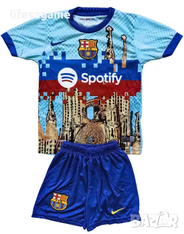 Детски футболен екип Барселона Левандовски комплект Barcelona тениска Lewandowski, снимка 2 - Детски комплекти - 46833012
