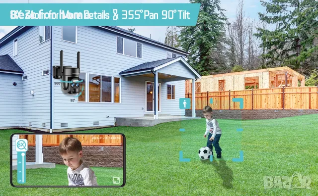 BEENOCAM 4K соларна автономна въртяща се камера със соларен панел, снимка 9 - Камери - 47780093