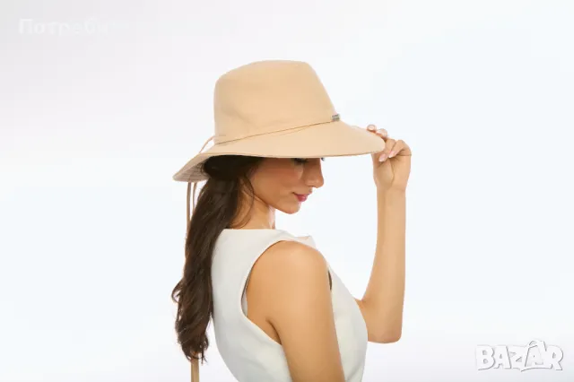 Лятна Дамска Шапка Justine - Бежово, снимка 1