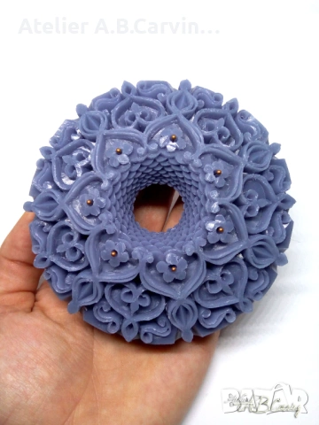 Глицеринов ароматен карвинг сапун Мандала,гравиран с Тай нож,специален подарък за всякакъв повод, снимка 2 - Декорация за дома - 53573723