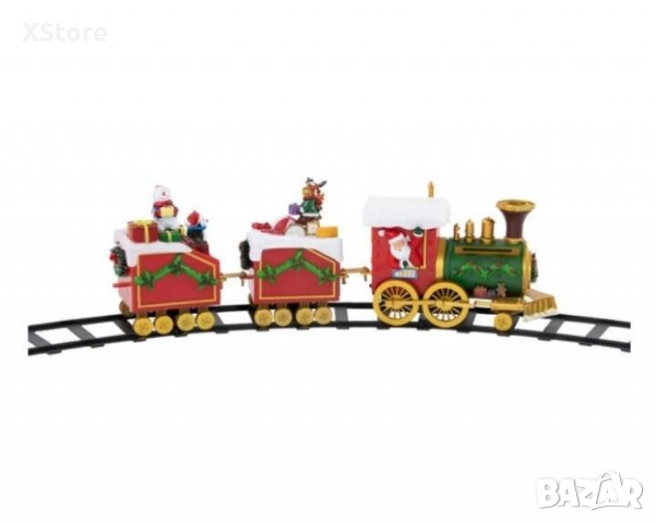 Светещо и музикално коледно влакче с релси, снимка 6 - Музикални играчки - 52441300