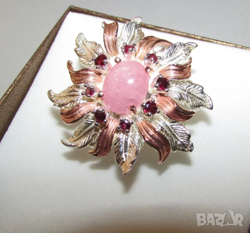 925 сребърен пръстен с рубин, снимка 4 - Пръстени - 53811099