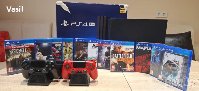 🎮 ПРОДАВАМ PlayStation 4 Pro + 2 джойстика, охладител и 13 игри! 🎮, снимка 2 - PlayStation конзоли - 48213541