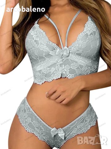 Европейски и американски дамски секси комплект бельо с дантела, 8цвята, снимка 5 - Бельо - 40940191