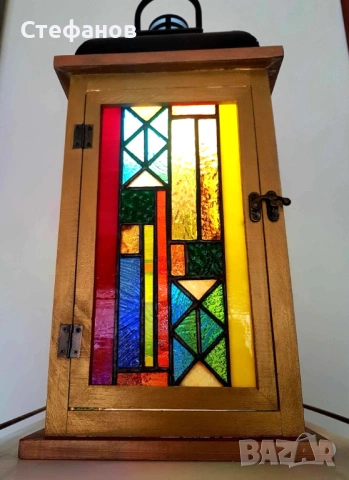 Градински фенер, техника "Тифани", снимка 5 - Градински мебели, декорация  - 53154201