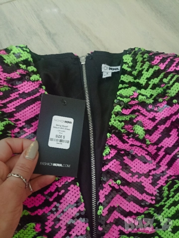 уникална дамска рокля хамелеон с пайети, снимка 7 - Рокли - 51887871