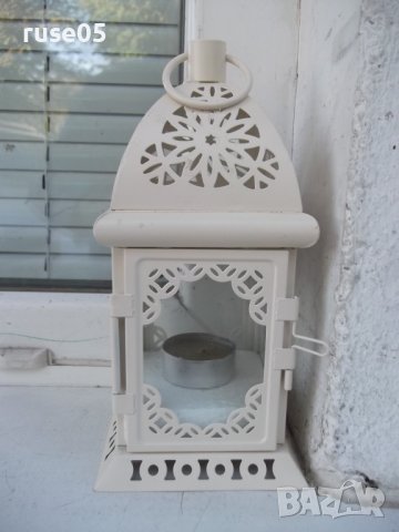 Свещник фенер бял нов