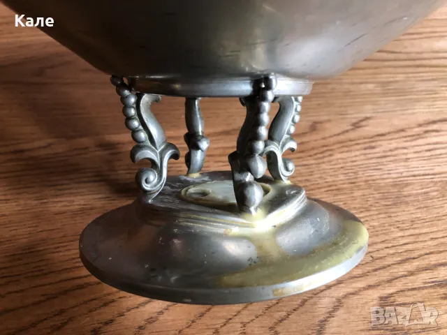 Старинна метална купа с инкрустации , снимка 5 - Антикварни и старинни предмети - 50084785