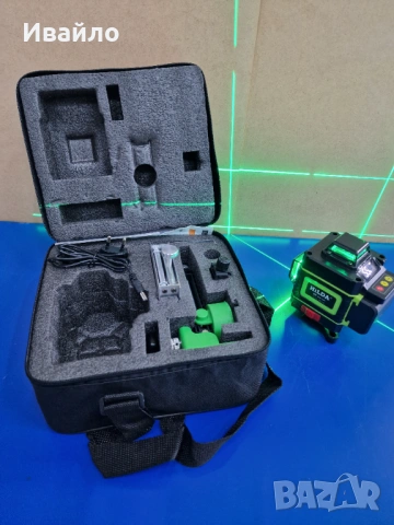 Лазерен нивелир Hilda, Зелени линии, 4 Лъча х 360 Градуса, Самонивелиращ