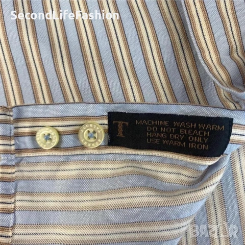 Мъжка риза с дълъг ръкав Robert Talbott California, размер XL, на райета 100% памук., снимка 5 - Ризи - 53274602