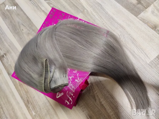 Естествена сивкаво руса коса, супер двойна плътност , снимка 8 - Аксесоари за коса - 49819330