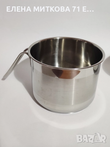 Два дълбоки съда/канчета от неръждаема стомана с двойно дъно, снимка 3 - Съдове за готвене - 52777373