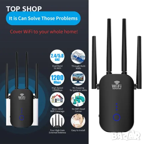 WiFi Extender JW758 1200Mbps, снимка 1 - Мрежови адаптери - 48637451