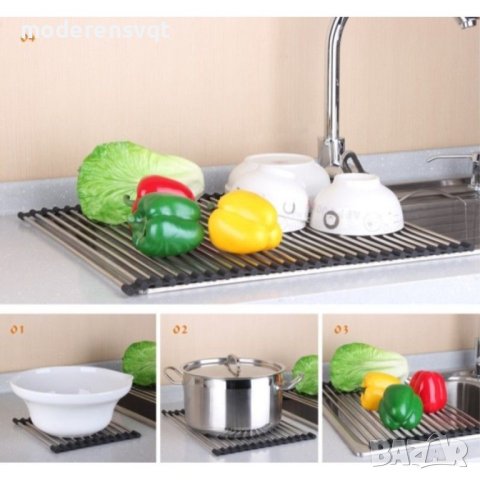 Сушилник за отцеждане над мивка и подложка за горещо, снимка 2 - Други - 42274744