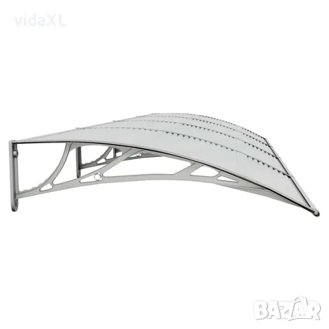 vidaXL Сенник за врата, сив, 400x100 см, поликарбонат, снимка 5 - Врати за баня - 56146234