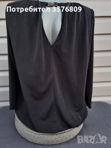 Дамска черна блуза с дълъг ръкав - модел 37, снимка 2 - Блузи с дълъг ръкав и пуловери - 39225368