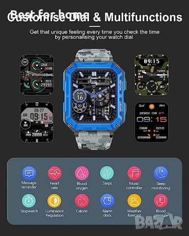 Смарт часовник LIGE за мъже метален корпус, две кйшки - Android и iOS, снимка 2 - Смарт часовници - 41524176