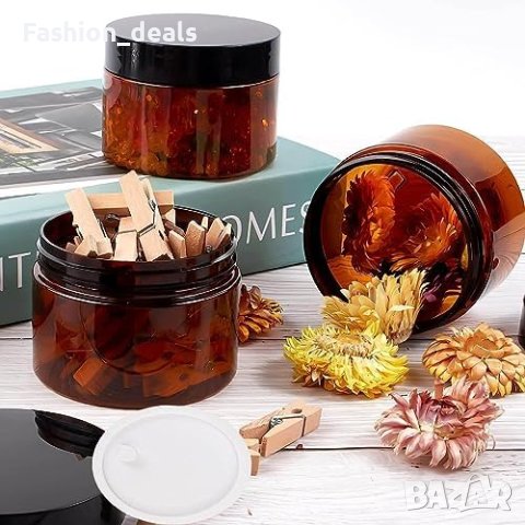 Нови 4 броя празни кехлибарени пластмасови буркани 120мл Съхранение Лосиони Мазила, снимка 6 - Други стоки за дома - 42232635