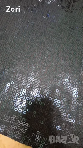 Тъмносиня блуза с тъмносини пайети , снимка 2 - Тениски - 48171321