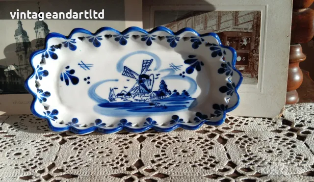 Порцелан, сет Делфт, Delft, Нидерландия, Холандия, отличен, снимка 3 - Антикварни и старинни предмети - 47398315