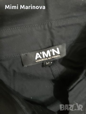 Памучна Черна риза с бродерия A'M'N, снимка 4 - Ризи - 34443158