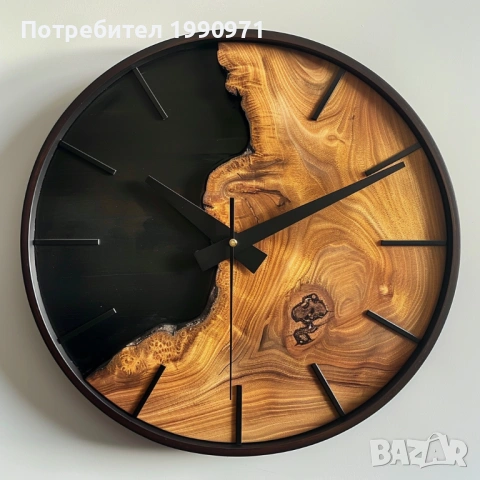 Стенен часовник от естествена дървесина по поръчка, снимка 8 - Декорация за дома - 53727150