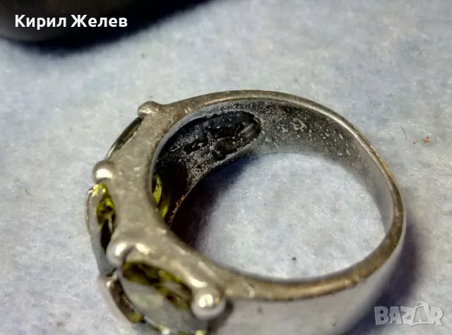 ШАРМАНТЕН СКЪПОЦЕНЕН СРЕБЪРЕН ПРЪСТЕН МАТИРАНО СРЕБРО 925 с ЮВЕЛИРНО ФАСЕТИРАН ПЕРИДОТ ОЛИВИН 42680, снимка 9 - Пръстени - 49916543