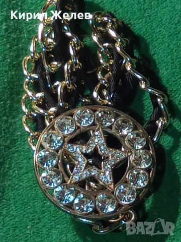 ЗВЕЗДОВИДЕН ЗЛАТИСТ КРИСТАЛЕН АРТ МЕДАЛЬОН ВИНТИДЖ КОЛИЕ 47433, снимка 11 - Колиета, медальони, синджири - 47285552