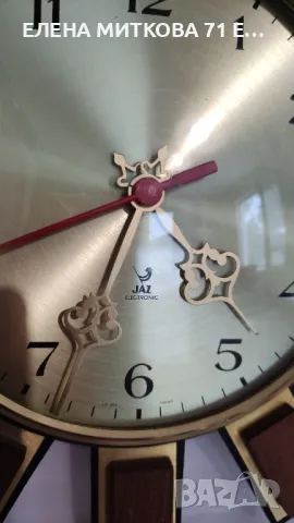 Jaz старинен френски масивен стенен часовник от месинг и дърво, снимка 2 - Антикварни и старинни предмети - 47475904