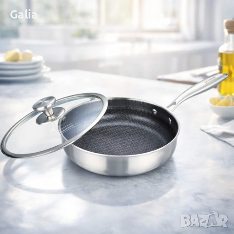 Тиган с капак Дълбок, Незалепващо Покритие, Неръждаема стомана