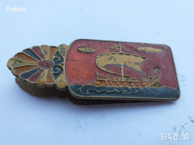 ЩИПКА ЗА ПАРИ БРОНЗ ЕМАЙЛ, снимка 2 - Антикварни и старинни предмети - 53524937