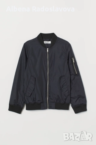 Черно яке-бомбър H&M, снимка 5 - Детски якета и елеци - 52350087