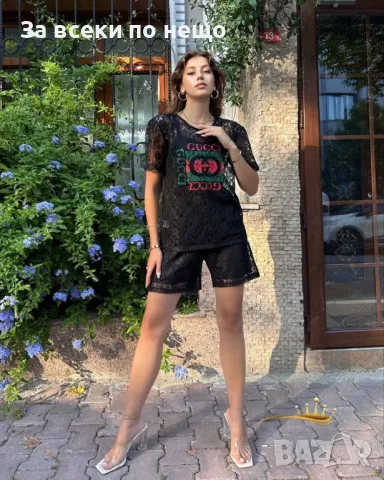 Gucci Дамски Летен Комплект 👚🩳Дамски Къс Екип Гучи - 2 Налични Цвята Код E145, снимка 8 - Комплекти - 50235064