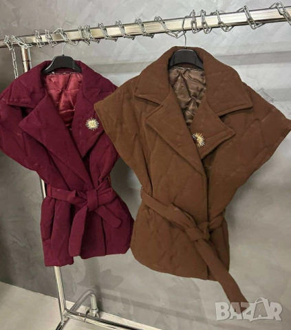 Елек със свободна кройка и брошка  , снимка 2 - Елеци - 51765938