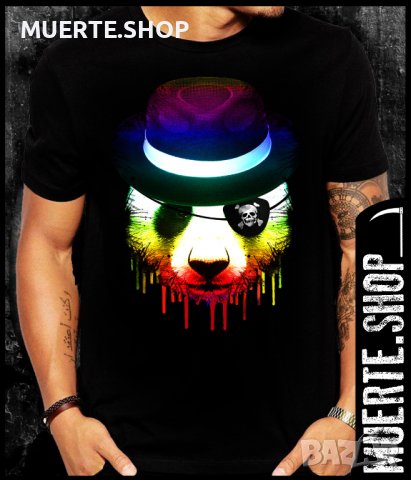 Черна тениска с щампа PANDA PIRATE