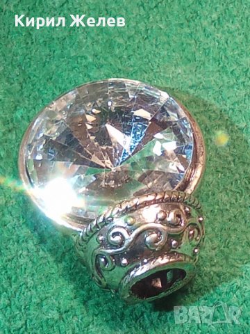 ПОСРЕБРЕНА ВИСУЛКА с МНОГО ГОЛЯМ и КРАСИВ ЦИРКОНИЙ КРИСТАЛ РОМБОИДЕН ВНОС от АНГЛИЯ 22278, снимка 3 - Други - 32984585