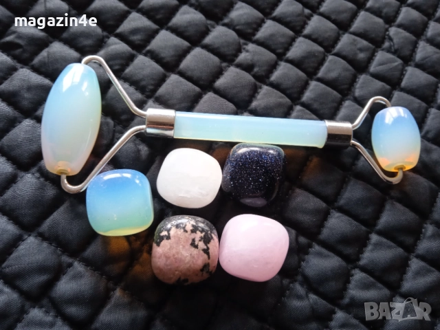 Масажор за лице от опалит с лечебна комбинация от естествени камъни,