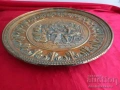 БАРОКОВА Месингова Релефна Чиния ,Пано за Стена с Позлата 3, снимка 2