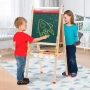 Детски Дървен Статив 3 в 1 с Регулируема Височина и Ролка за Рисуване Двустранна Дъска за Писане!, снимка 7