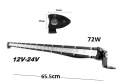 Едноредов SLIM 72W LED бар за осветление с 24 диода, 12/24V - 65.5 см., снимка 6