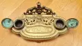 Масивна антикварна двойна мастилница (писалищен прибор), снимка 6