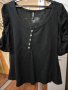 Черна блузка трико с буфан ръкав и голямо деколте. Размер ХL. , снимка 1 - Ризи - 40521632