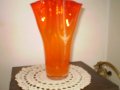 Ретра стъклена червена ваза височина 21 см, снимка 4