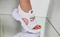 Дамски ластични сандали Nike в бяло, снимка 1