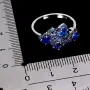 925 Сребърен пръстен със сини сапфири, снимка 3