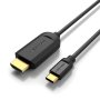 Vention кабел Cable Type-C to HDMI - 2.0m 4K Black - CGUBH, снимка 1 - USB кабели - 41289975