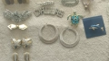 Колиета перли боядисани обици клипс,брошки., снимка 5