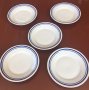 5 бр. бели порцеланови чинии със син кант, снимка 3